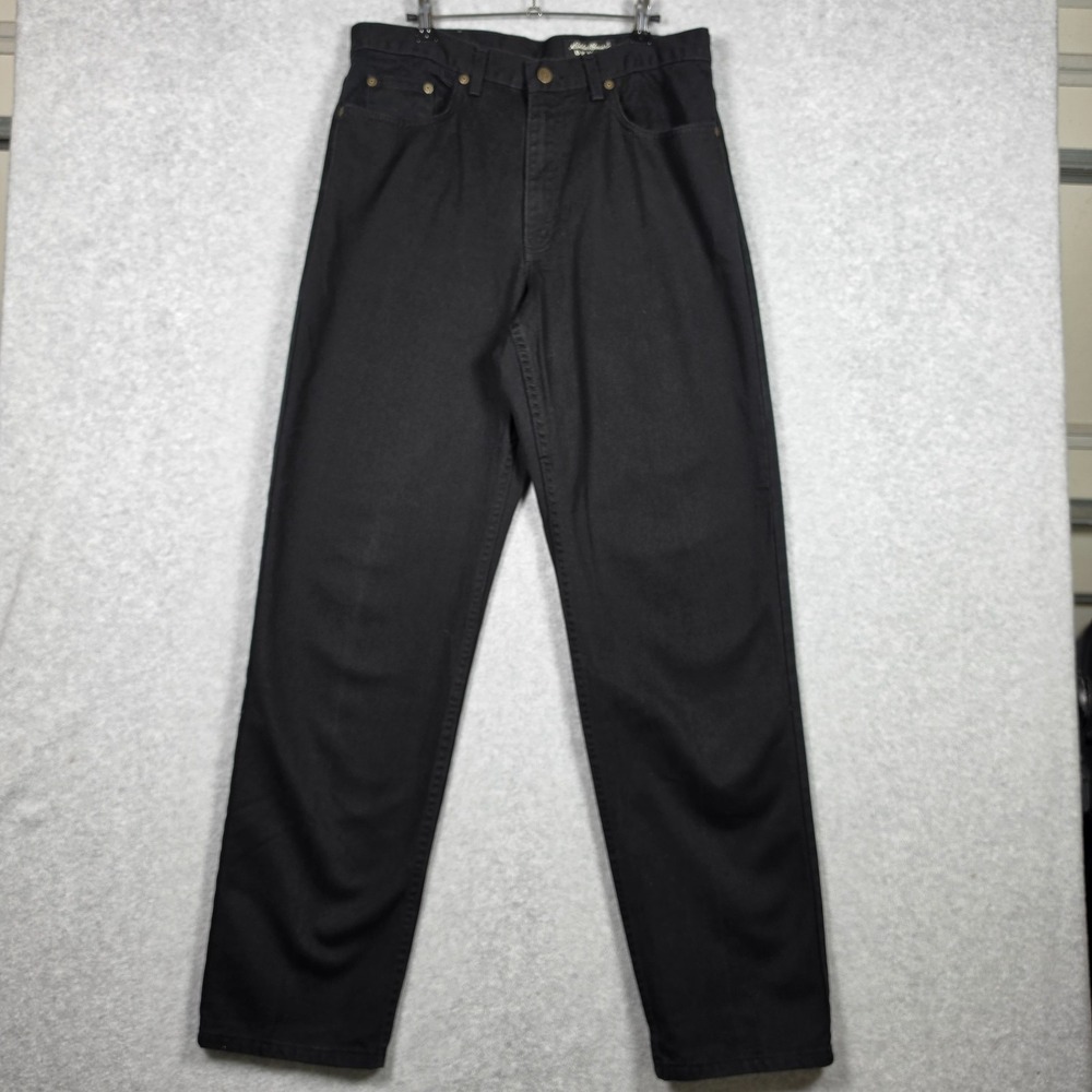 Eddie Bauer Jeans Mens Size 34x32 Black Straight Fit Vintage 100% Cotton